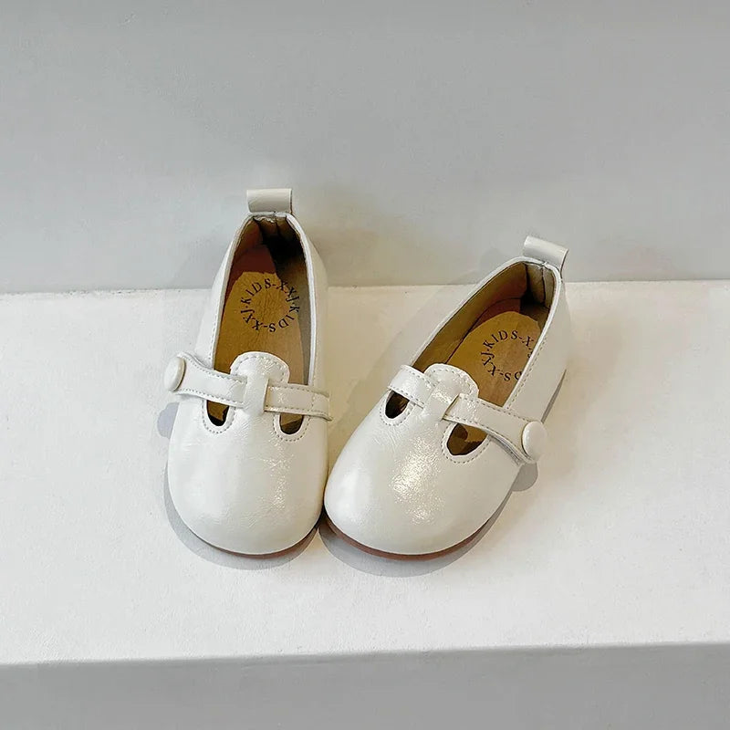 Zapatos planos informales para niñas pequeñas, de piel sintética suave, estilo Mary Jane, con tiras en T, estilo princesa, vintage