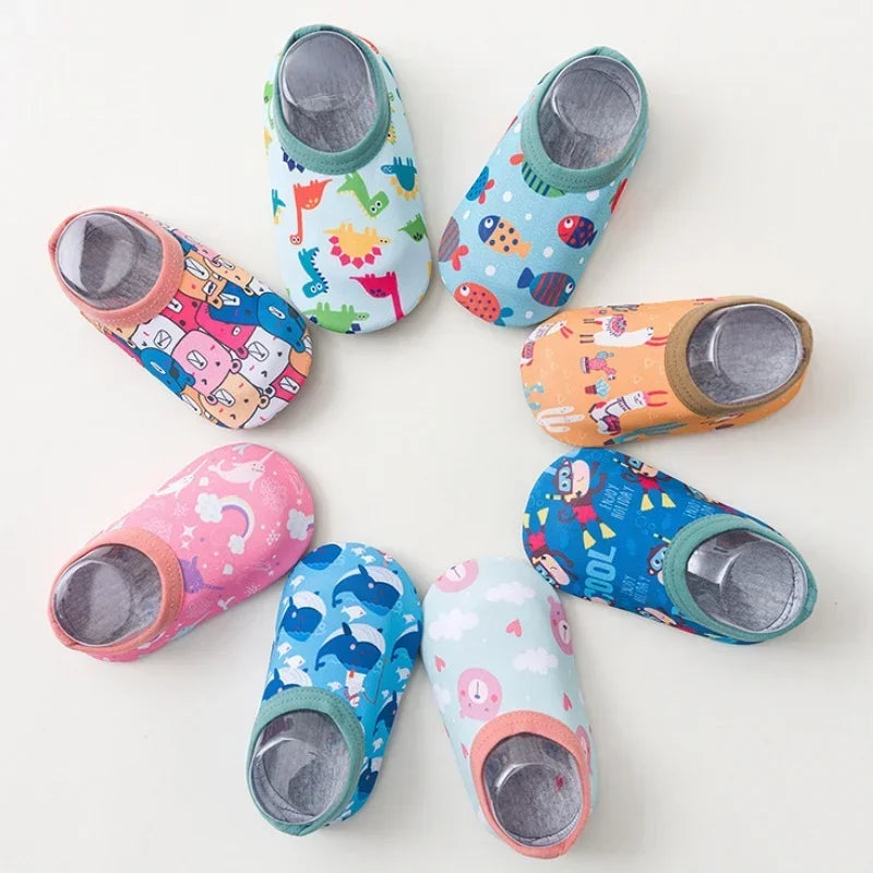 Partnershoes, Zapatos de playa para niños o zapatillas de interior antideslizantes suave para bebés, calcetines de baño, zapatos de casa para niños