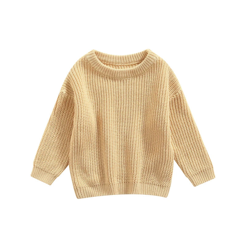 Sweater de algodón para bebé, niña y niño tejido casual para otoño