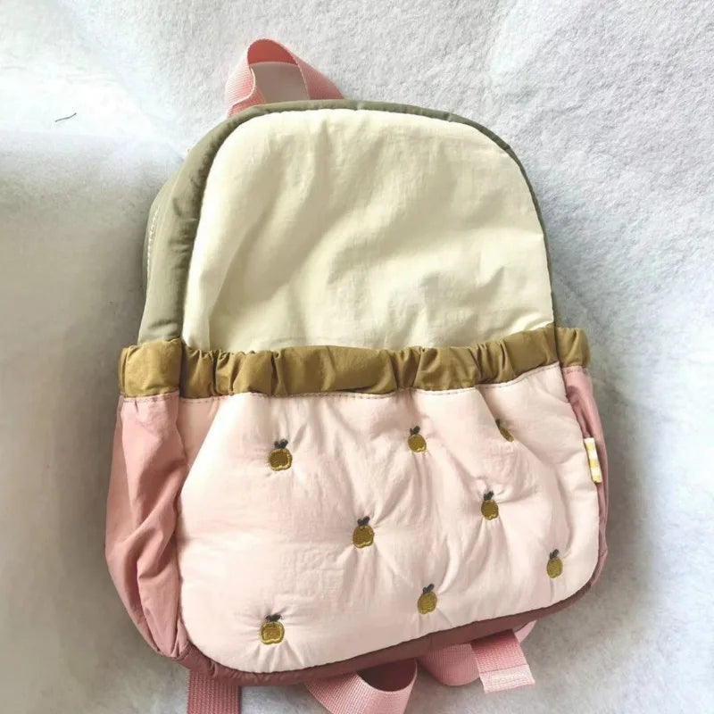 Hermosa y ligera mochila con bordado de manzana de Disney para niña y chica adolescente