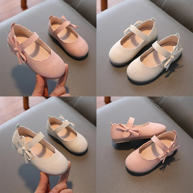 Zapatos tipo cuero para niñas, tipo princesa, para fiestas de bodas, antideslizantes con suela suave