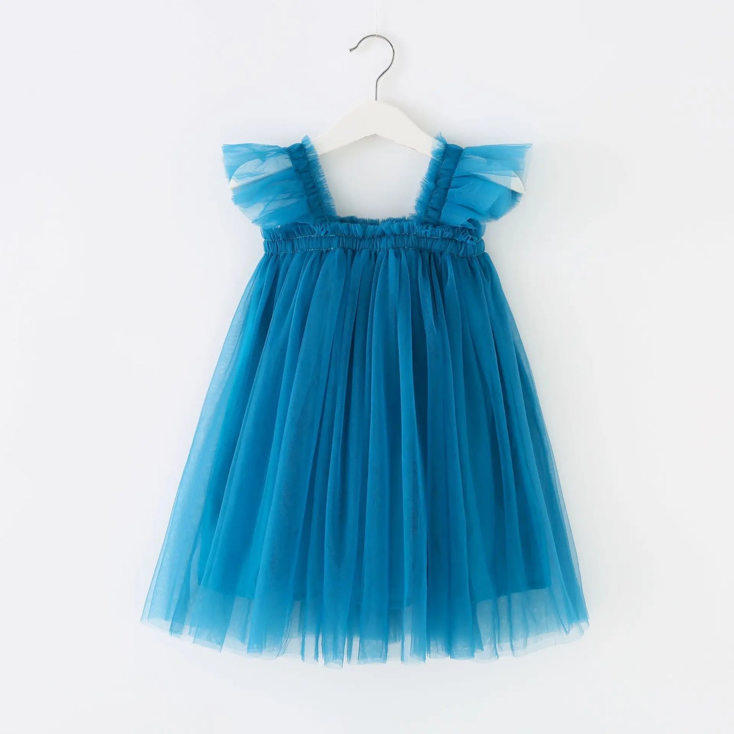 Summer New Baby Girl Clothes Solid Color High Quality Flying Sleeves Mesh Slings Baby Dresses Cute Princess Ball Gown Skirt