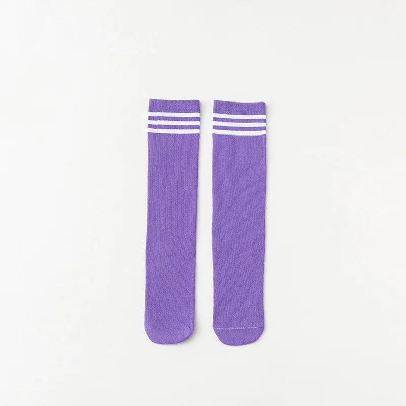 Calcetines para niños, calcetines a rayas para estudiantes, calcetines hasta la pantorrilla para niñas, calcetines de estilo universitario, accesorios de ropa para niños