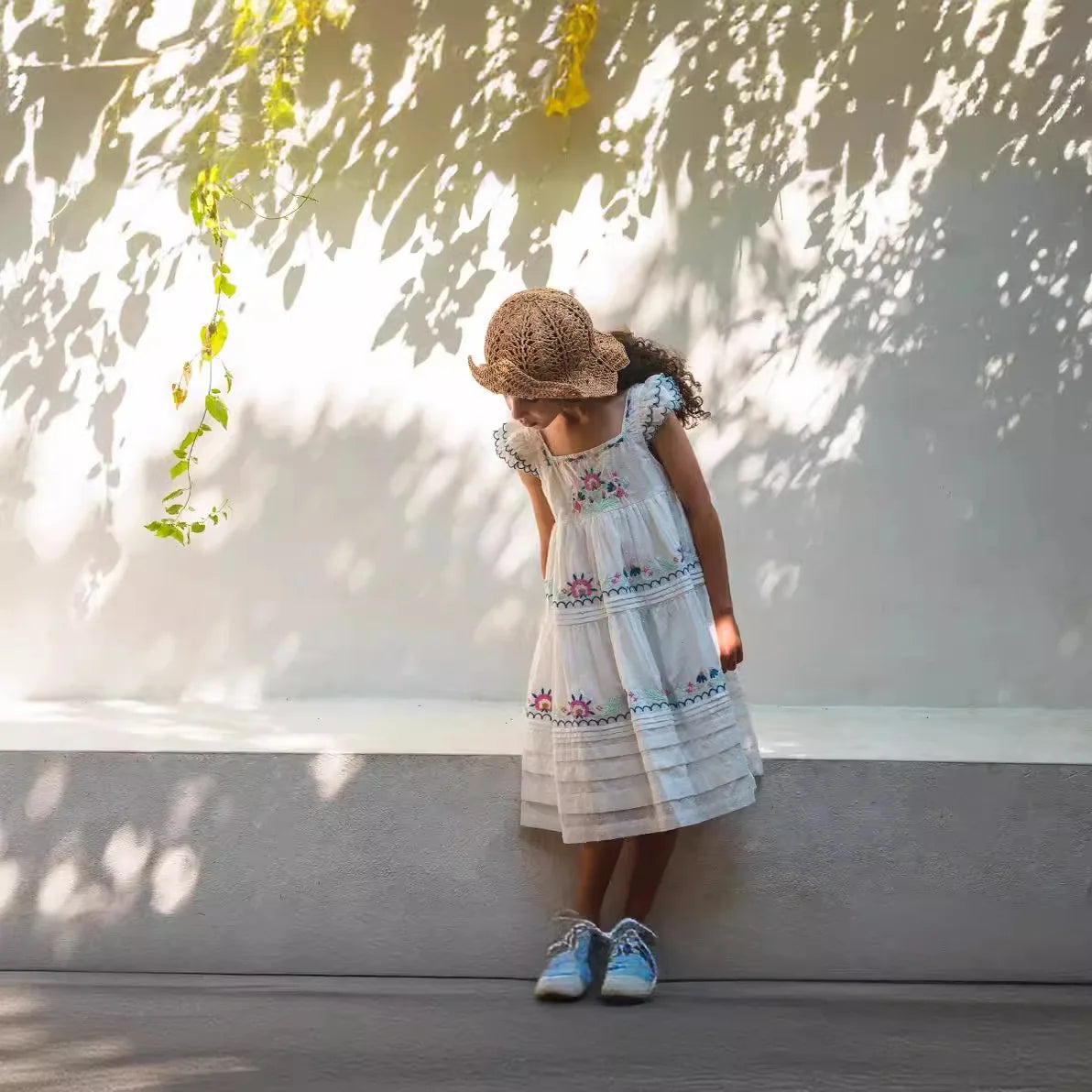 Vestido y conjuntos de blusa y short bordados estilo boho, de verano para niñas, hermosos diseños vintage