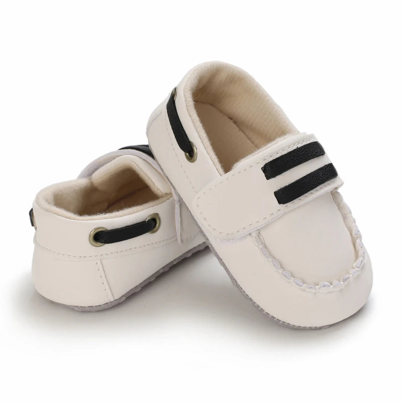 Zapatos tipo mocasines casuales Cuero y algodón antideslizante Suela suave Bebé Niño pequeño Primeros pasos