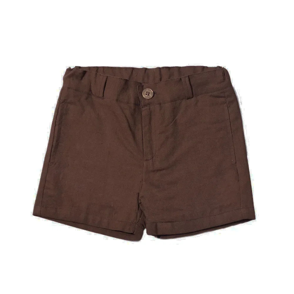 Colección Rosa Chocolate Primavera Verano para niños y adolescentes, hermanos, Vestidos Bordados, Conjunto Familiar de Ropa a Juego, Camisa Pantalones Cortos