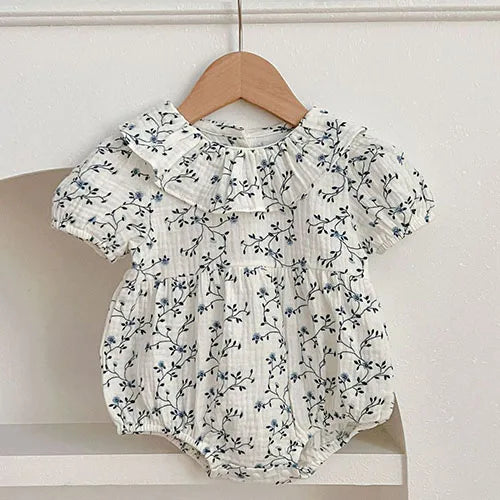 Vestidos de princesa de verano para niñas, de manga corta, de algodón, de color liso, amplio cuellos Peter Pan, para fiesta