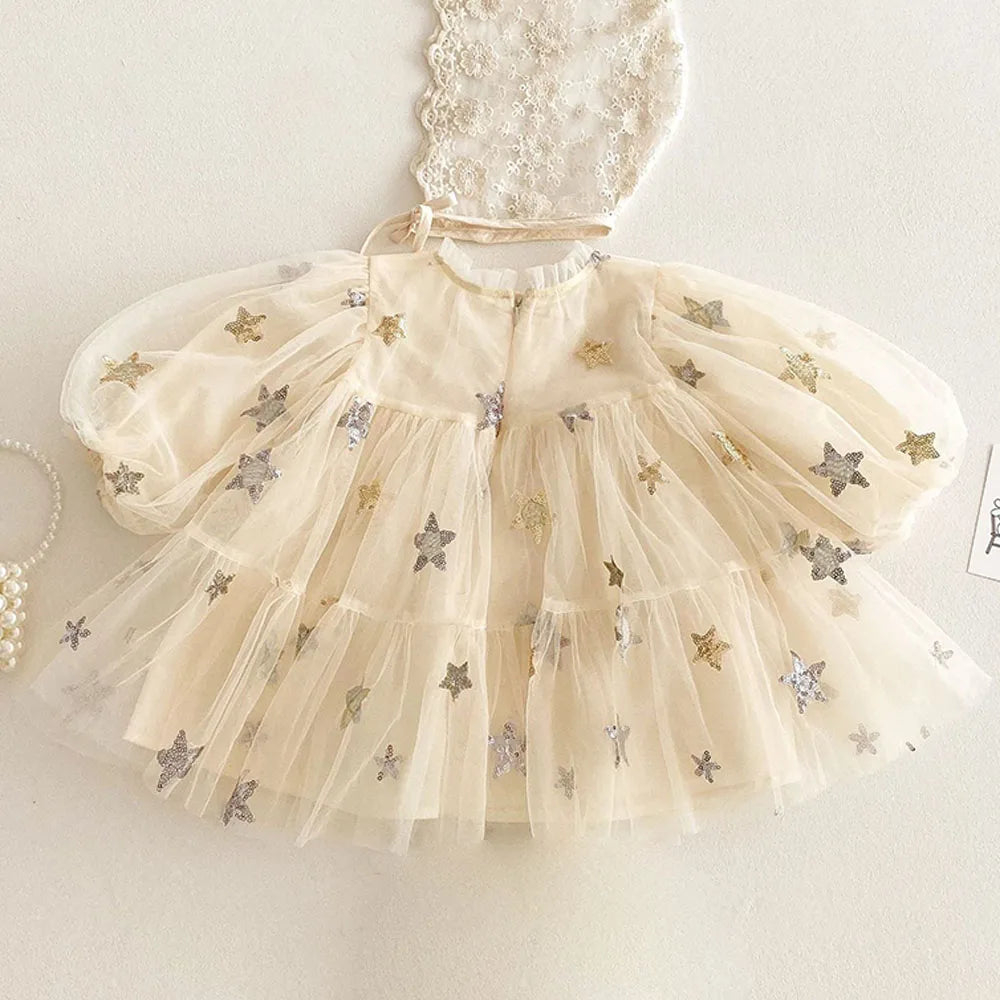 Vestidos de fiesta para niñas, manga larga abullonada, ropa de princesa para bebé niña, vestidos de Navidad para bebé niña