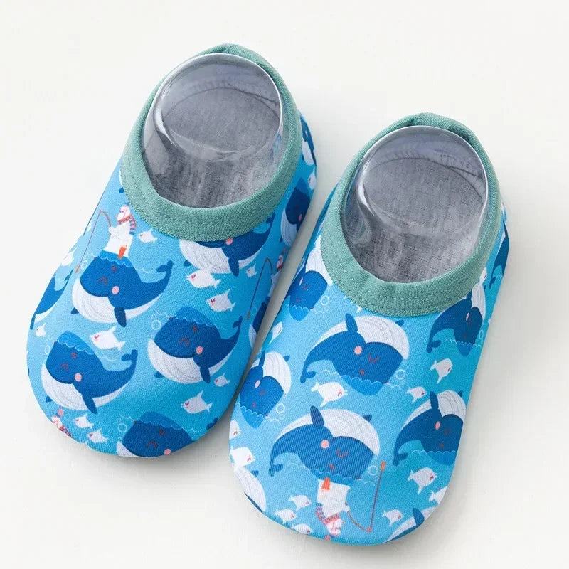 Partnershoes, Zapatos de playa para niños o zapatillas de interior antideslizantes suave para bebés, calcetines de baño, zapatos de casa para niños