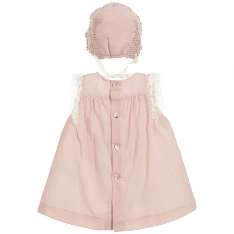 Espectacular este vestido con capota y bombacho, para bebé, niña, diseño estilo moda española exclusiva para boutique, para fiesta, bautizo o para verse preciosa cada día. Haz tu regalo de Babyshower!