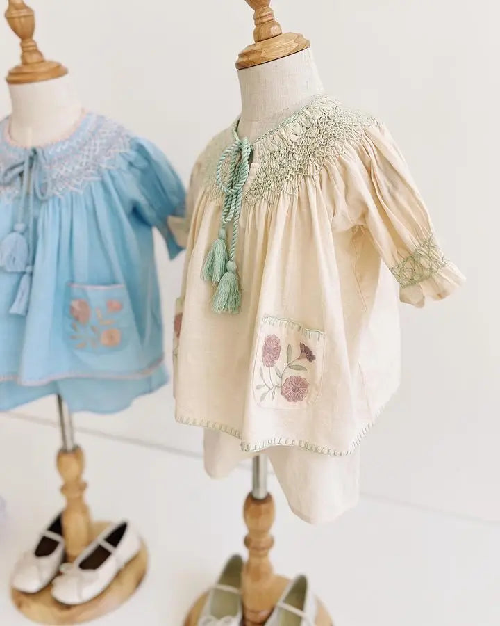 Hermosos y exclusivos conjuntos boho bordados, blusas y pantalones de verano para niñas