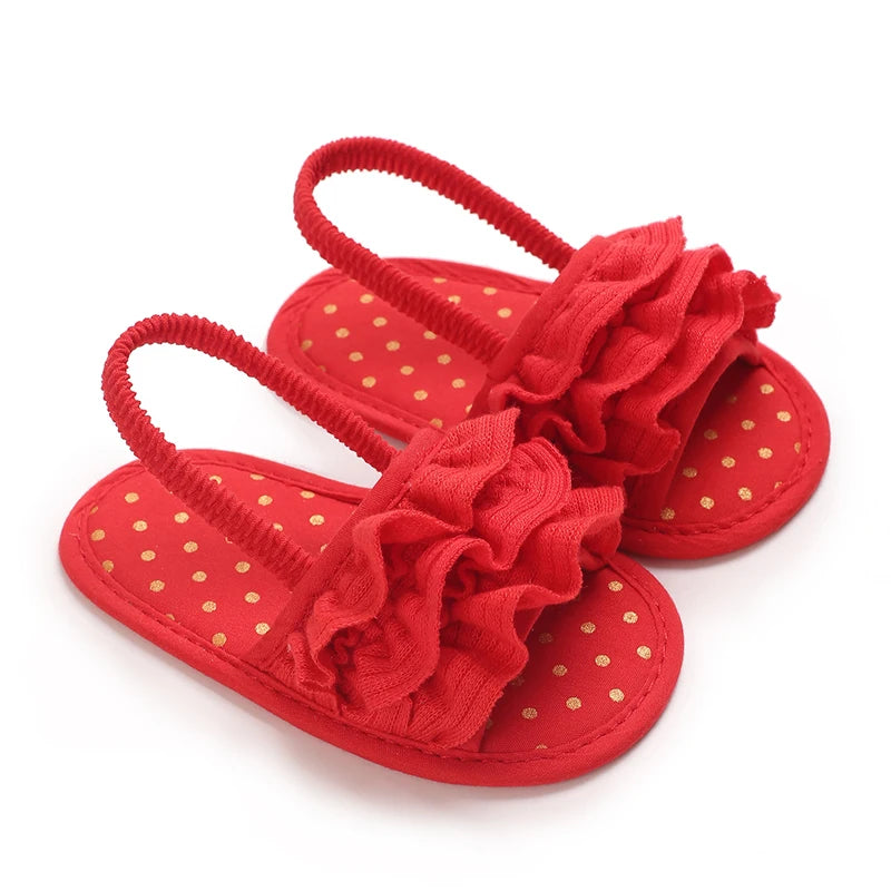 ROJOS!!!! Sandalias de verano para bebé niña, zapatos de bebé de rojo para fiestas, suelas de goma suave, zapatos cómodos e informales de los Primeros pasos para bebé