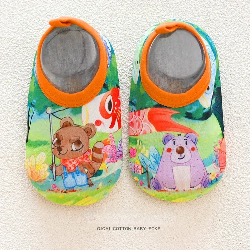 Partnershoes, Zapatos de playa para niños o zapatillas de interior antideslizantes suave para bebés, calcetines de baño, zapatos de casa para niños
