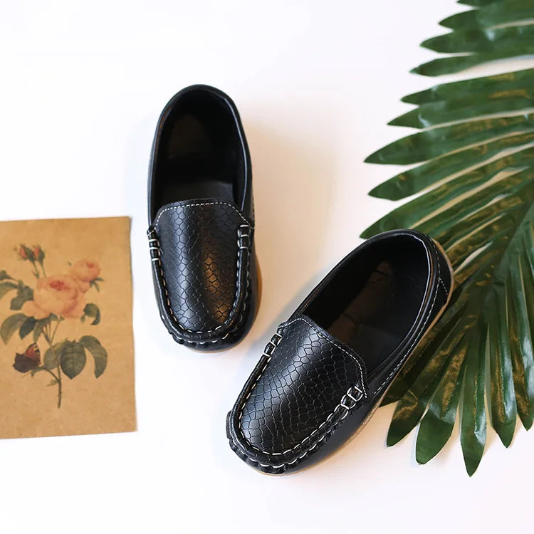 Zapatos de bebé de piel sintética para niños, calzado informal, suave y cómodo