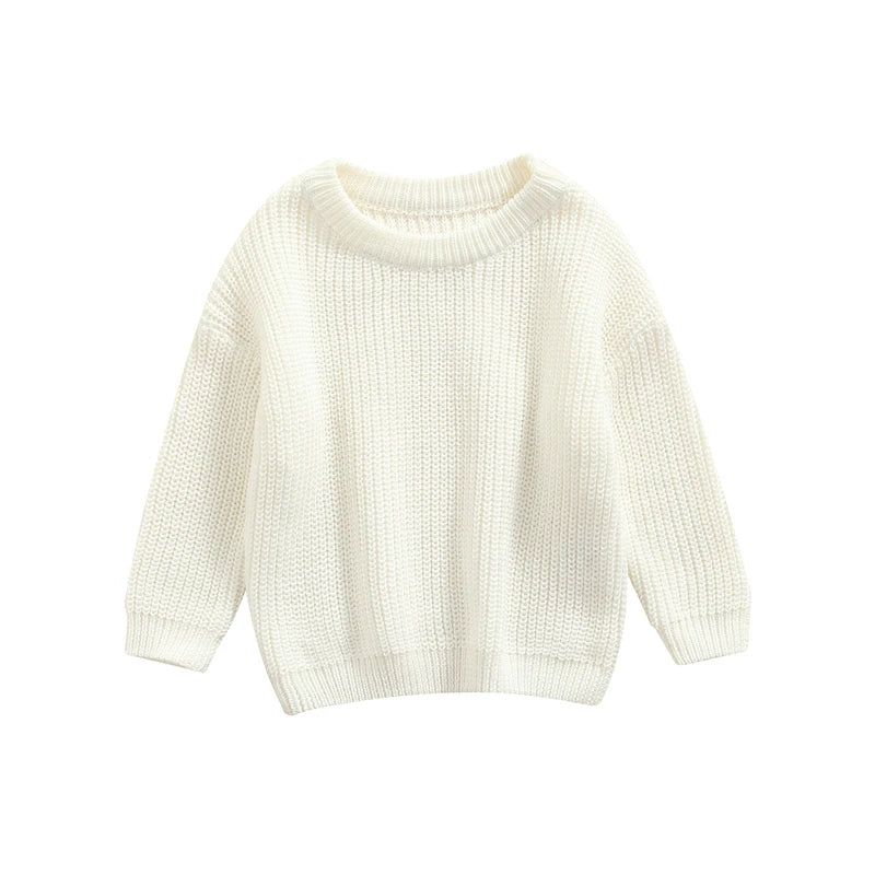 Sweater de algodón para bebé, niña y niño tejido casual para otoño