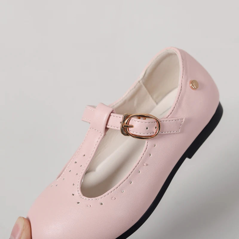 Hermosos zapatos de cuero Mary Jane para niñas, de primavera, zapatos bailarinas