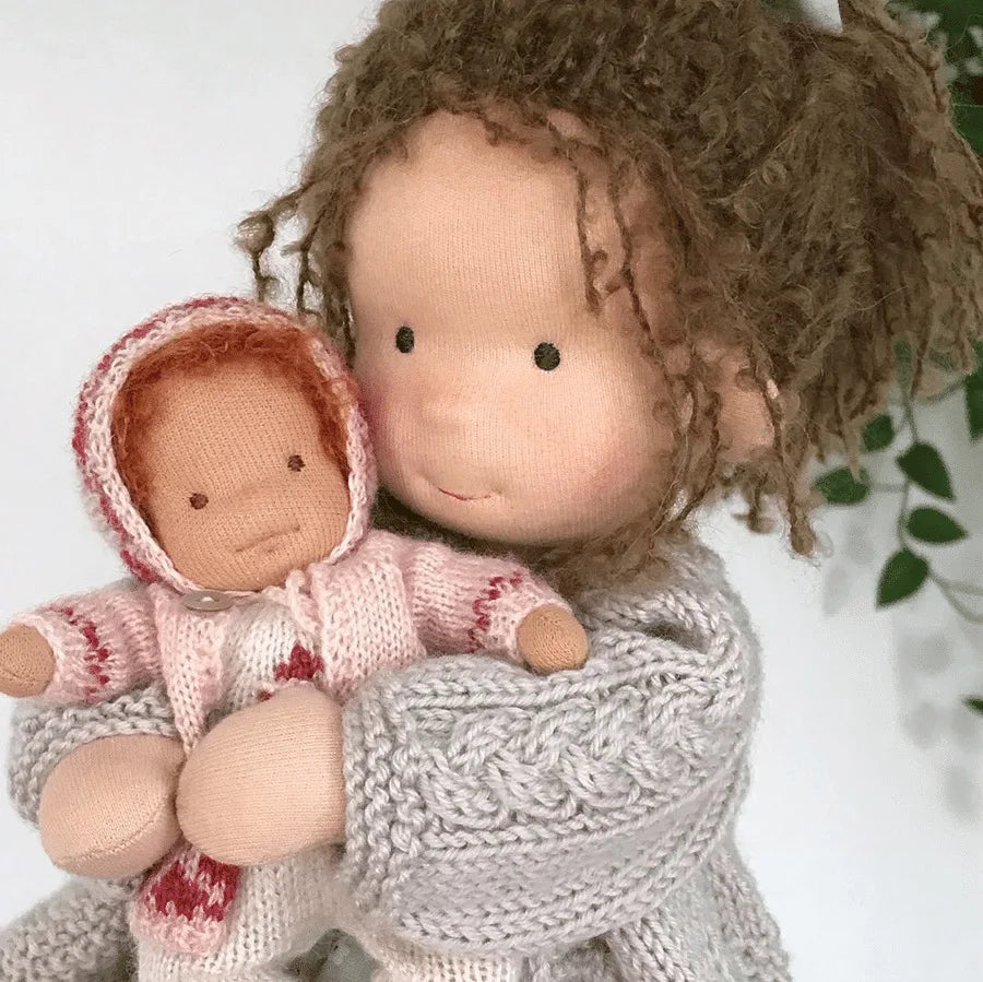 Muñeca Waldorf hecha a mano muñeca suave y rellena   regalo Kawaii de Navidad para niños