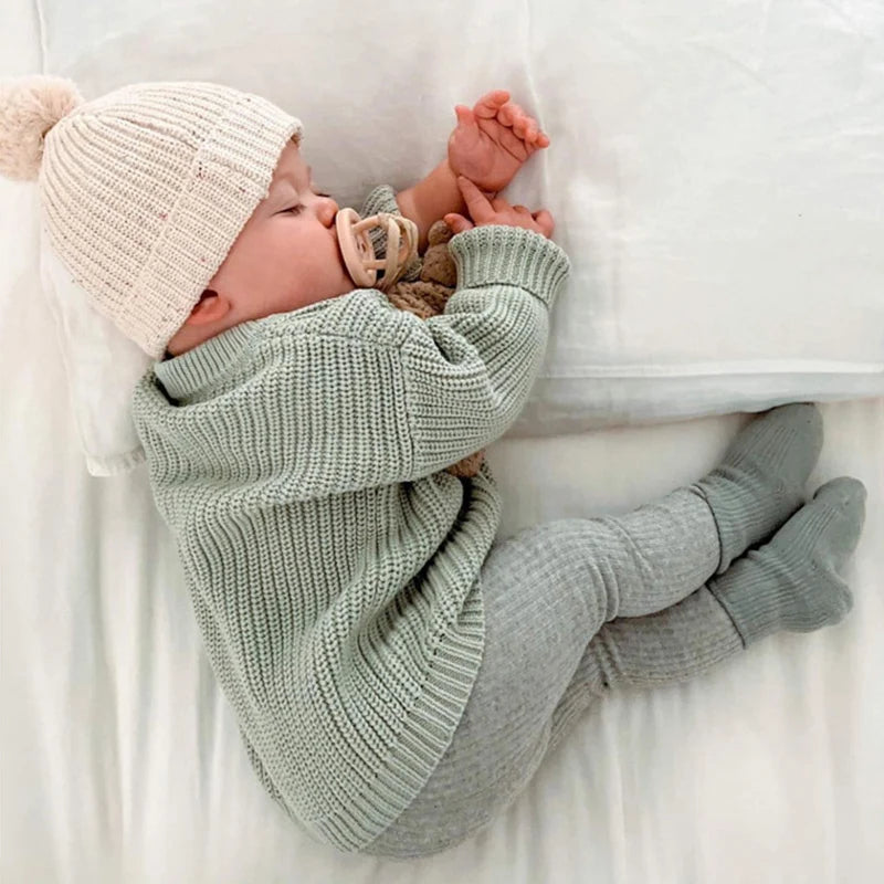 Baby trøjer efterår vinter drenge langærmet piger suéter af ren farve baby drenge drenge sweater trøjer tøj