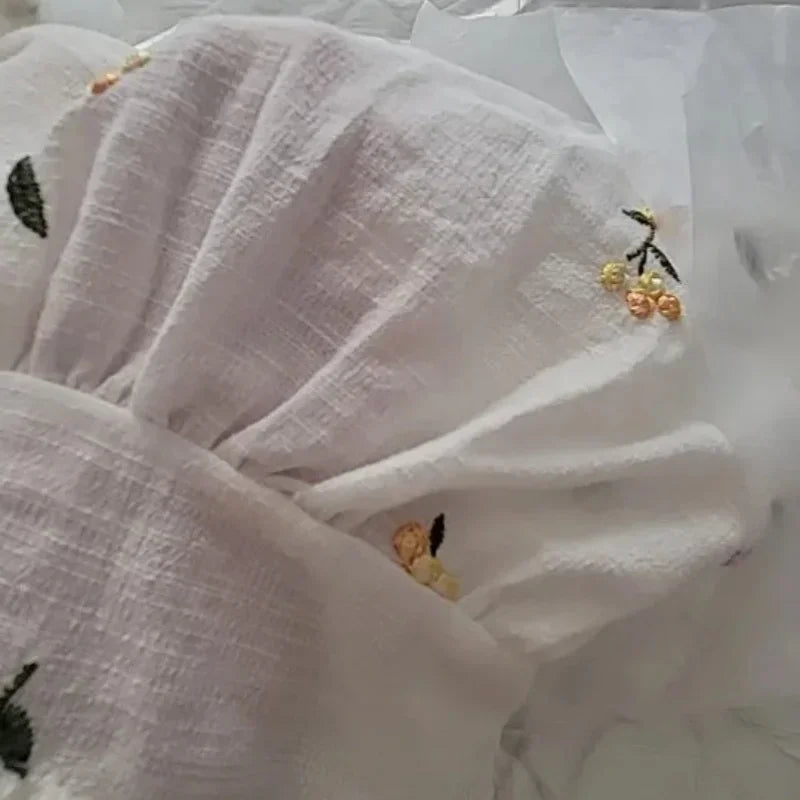 Vestido bordado con mangas abullonadas para niña, ropa de princesa a la moda para bebé