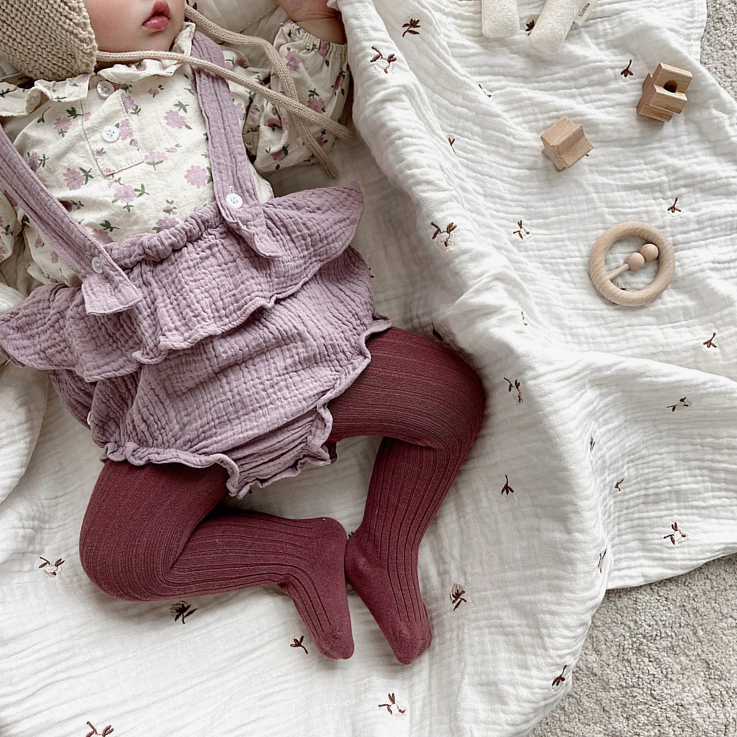 Medias acanaladas para niña, panties de algodón para bebés y niños