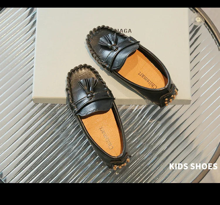 Kids Shoes Boys Girls Slip on Casual Shoes Children Shallow Soft Sole Leather Shoe Toddler Light Flat Loafers Zapatos Niño 여아구두