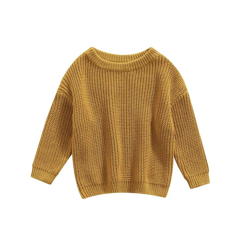 Sweater de algodón para bebé, niña y niño tejido casual para otoño
