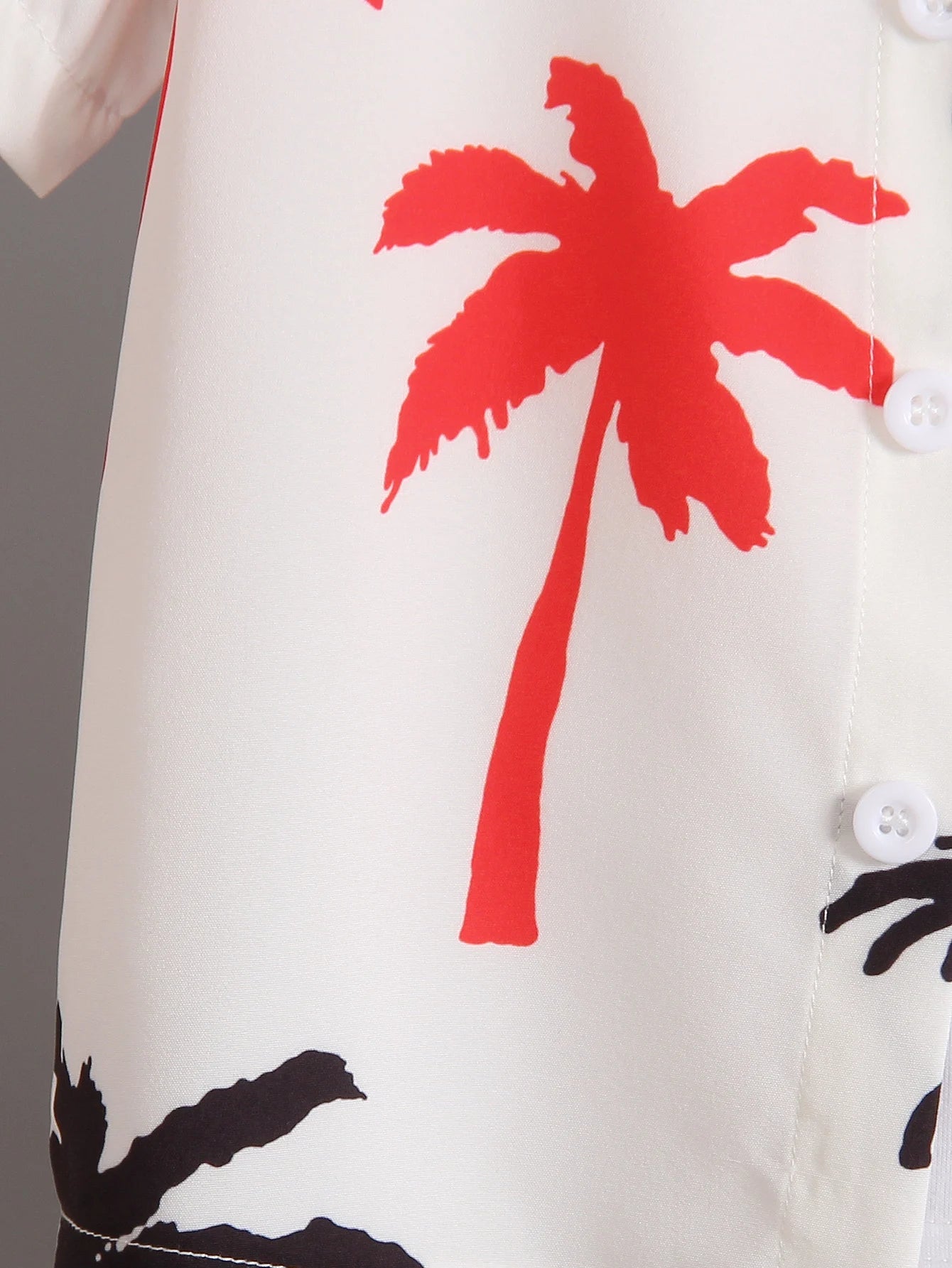 Camisa de manga corta con estampado de palmera, para vacaciones, conjunto de verano de tres piezas para niños y niñas