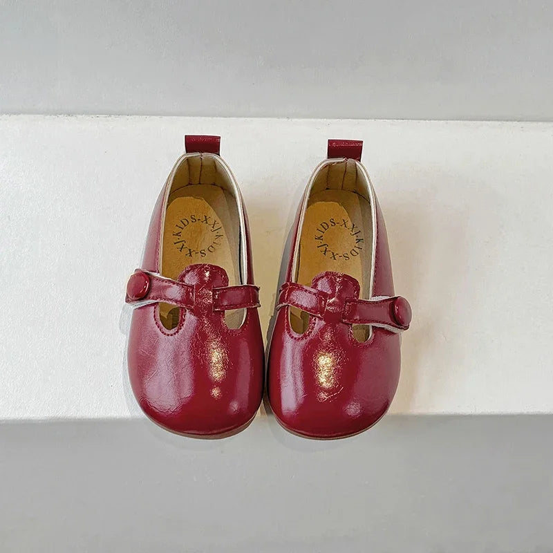 Zapatos planos informales para niñas pequeñas, de piel sintética suave, estilo Mary Jane, con tiras en T, estilo princesa, vintage