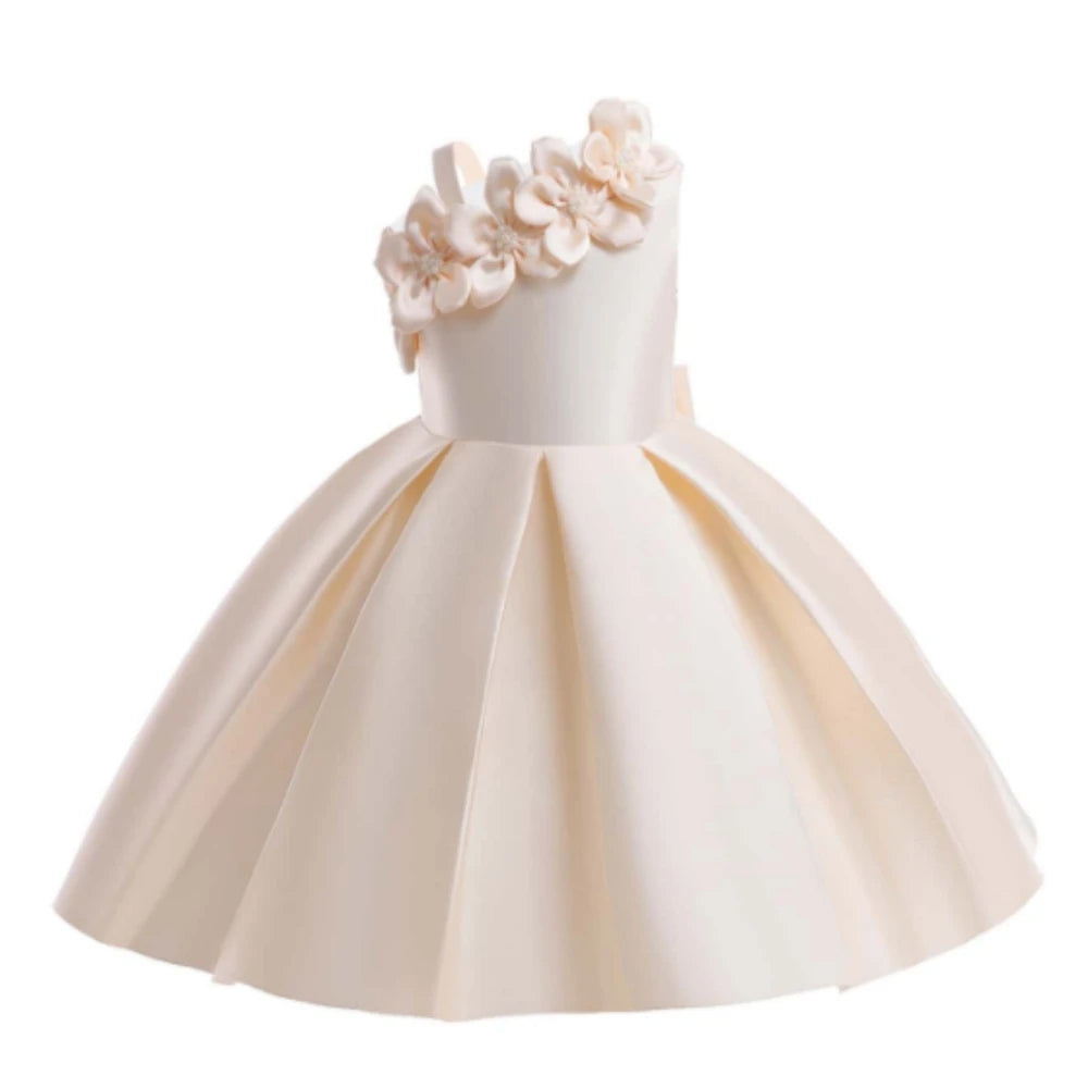 Vestido de fiesta con hermosas flores para niña, elegante Vestido de Princesa con lazo para matrimonio, dama de honor, graduación