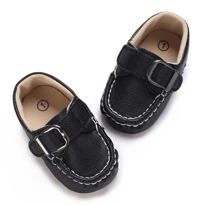 Zapatos tipo mocasines casuales Cuero y algodón antideslizante Suela suave Bebé Niño pequeño Primeros pasos