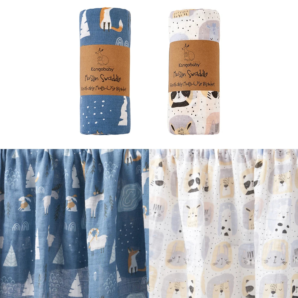 Conjunto de 2 uds. de mantas de muselina para bebé 100% algodón, Toalla de baño para recién nacido, envoltura swaddle
