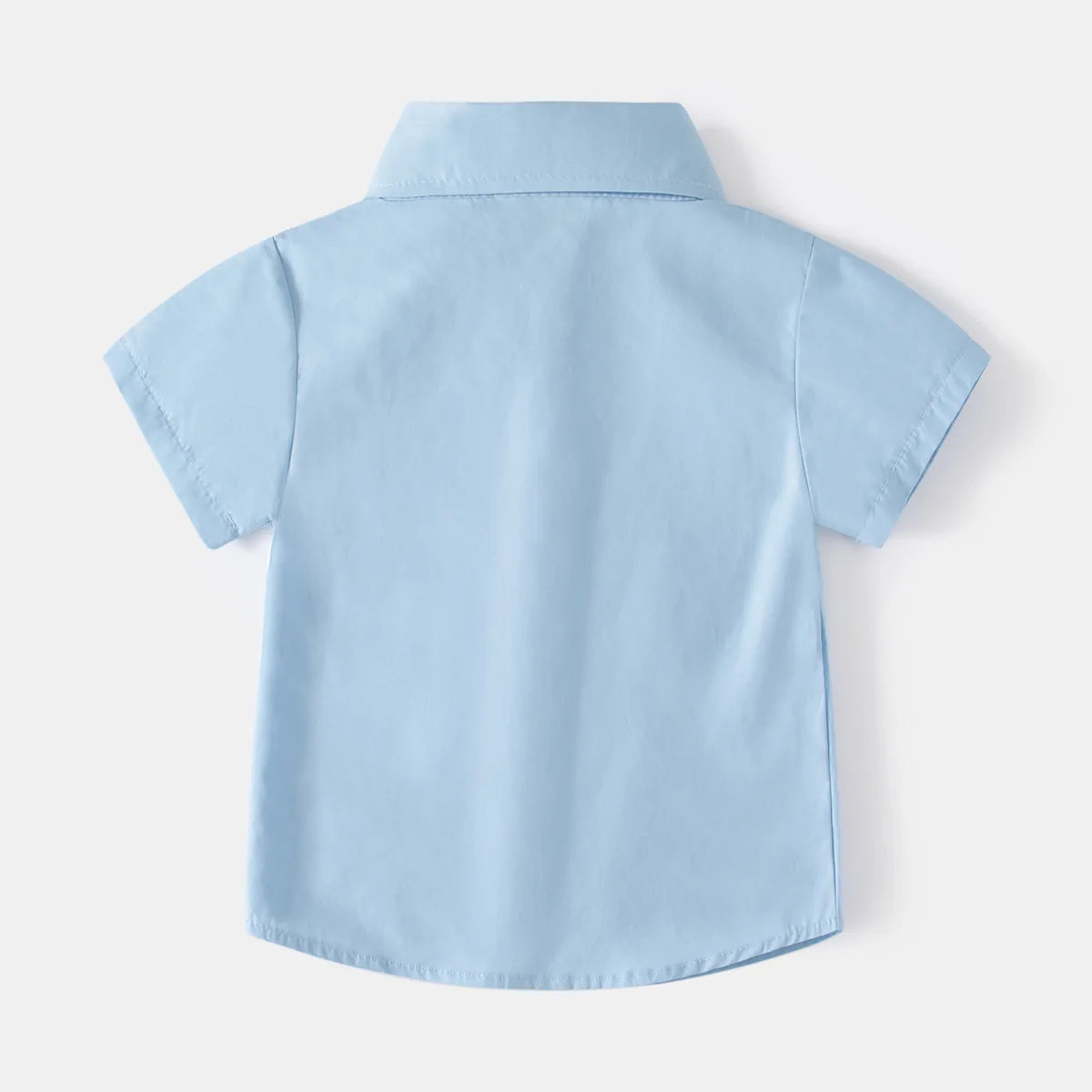 Camisa de manga corta de color sólido para niños, informal de algodón para niños de 3 a 8 años