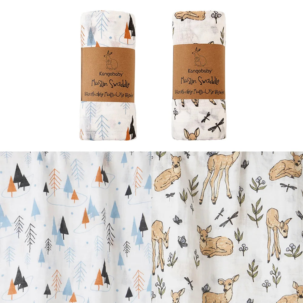 Conjunto de 2 uds. de mantas de muselina para bebé 100% algodón, Toalla de baño para recién nacido, envoltura swaddle