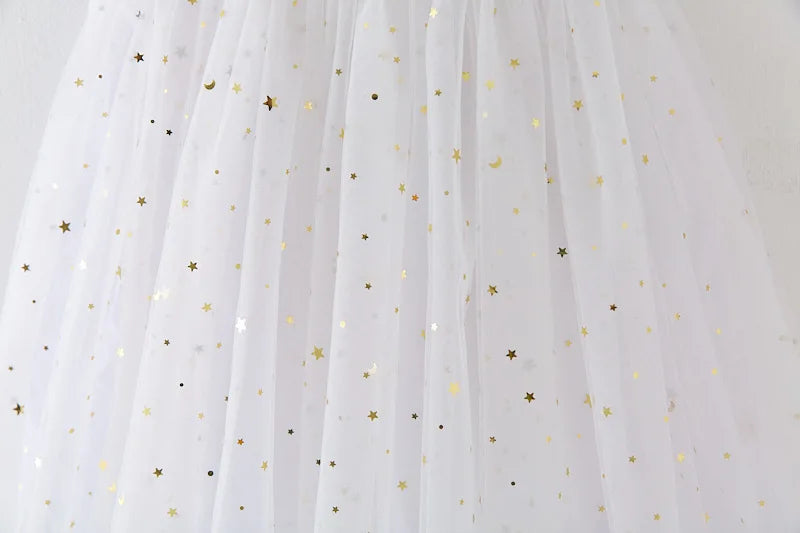 Lindo vestido de princesa de tul para niñas de Navidad, vestido de lentejuelas con estrellas para niñas pequeñas