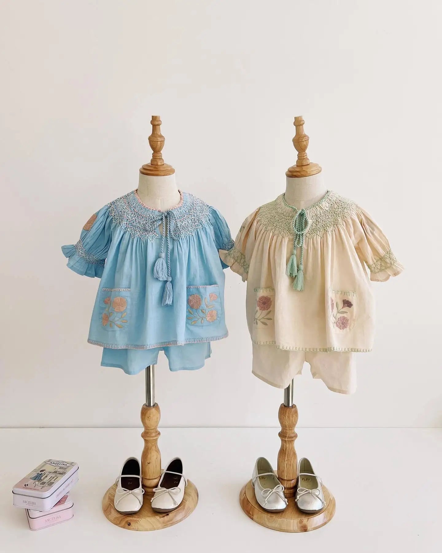 Trajes boho para niña, Conjunto de chaqueta y pantalón corto, traje de dos piezas, ropa para niñas estilo pastoral