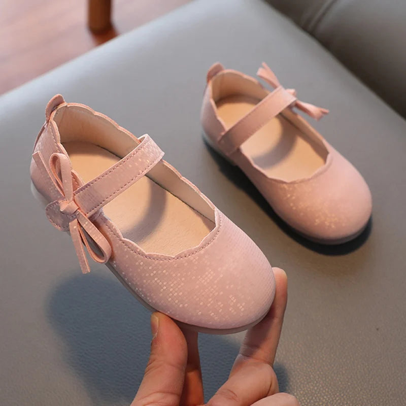 Zapatos tipo cuero para niñas, tipo princesa, para fiestas de bodas, antideslizantes con suela suave