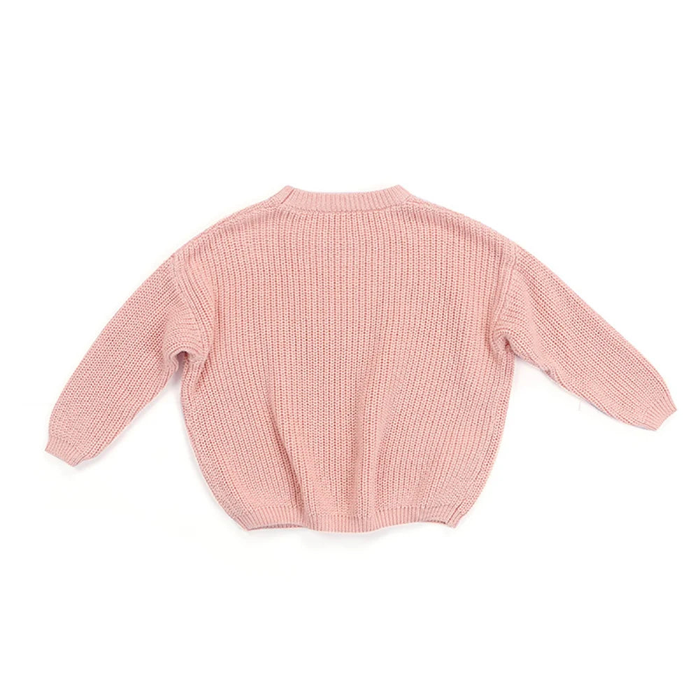 Sweater de manga larga de algodón, Otoño Invierno, para bebé recién nacido, niño y niña, tejido casual