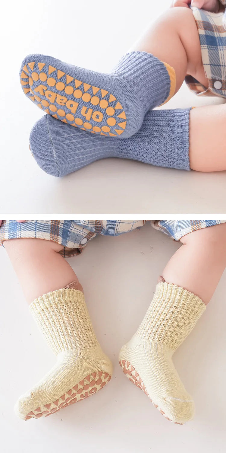 3 pares de calcetines antideslizantes para bebés y niños