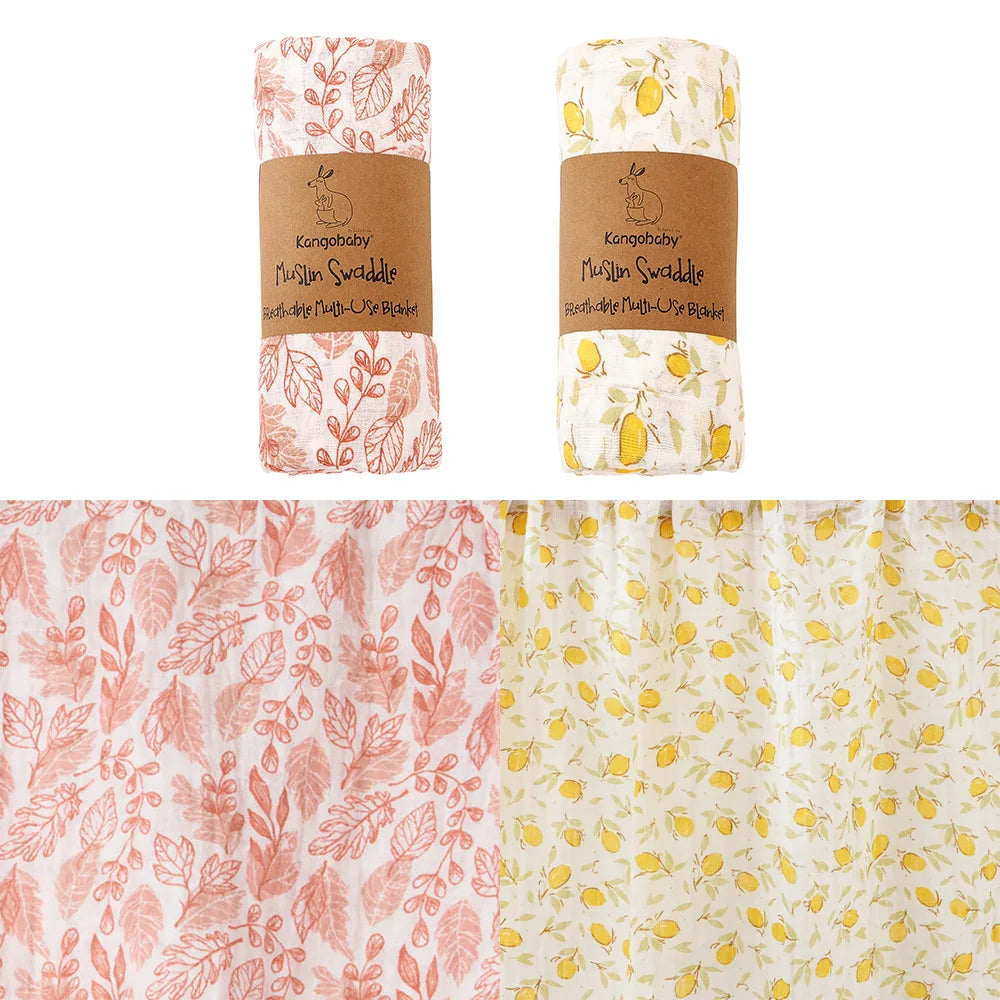 Conjunto de 2 uds. de mantas de muselina para bebé 100% algodón, Toalla de baño para recién nacido, envoltura swaddle