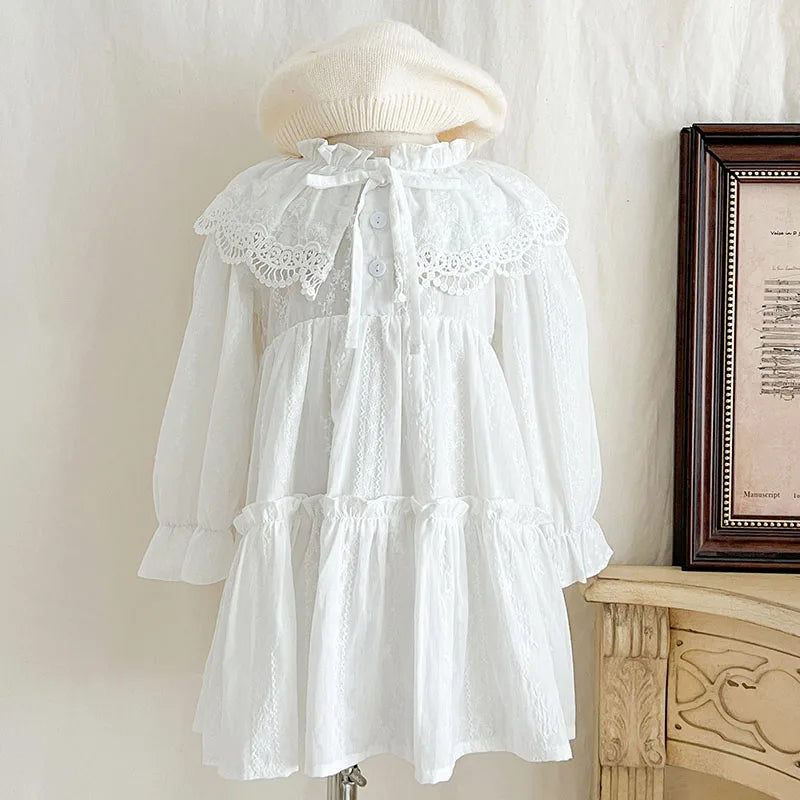 Vestido y mameluco de primavera y otoño para niñas de 3m a 6 años, con encaje bordado, Vestido de bautizo, Bombacho de bautizo para bebé niña, conjunto hermanas, vestido de princesa de manga larga