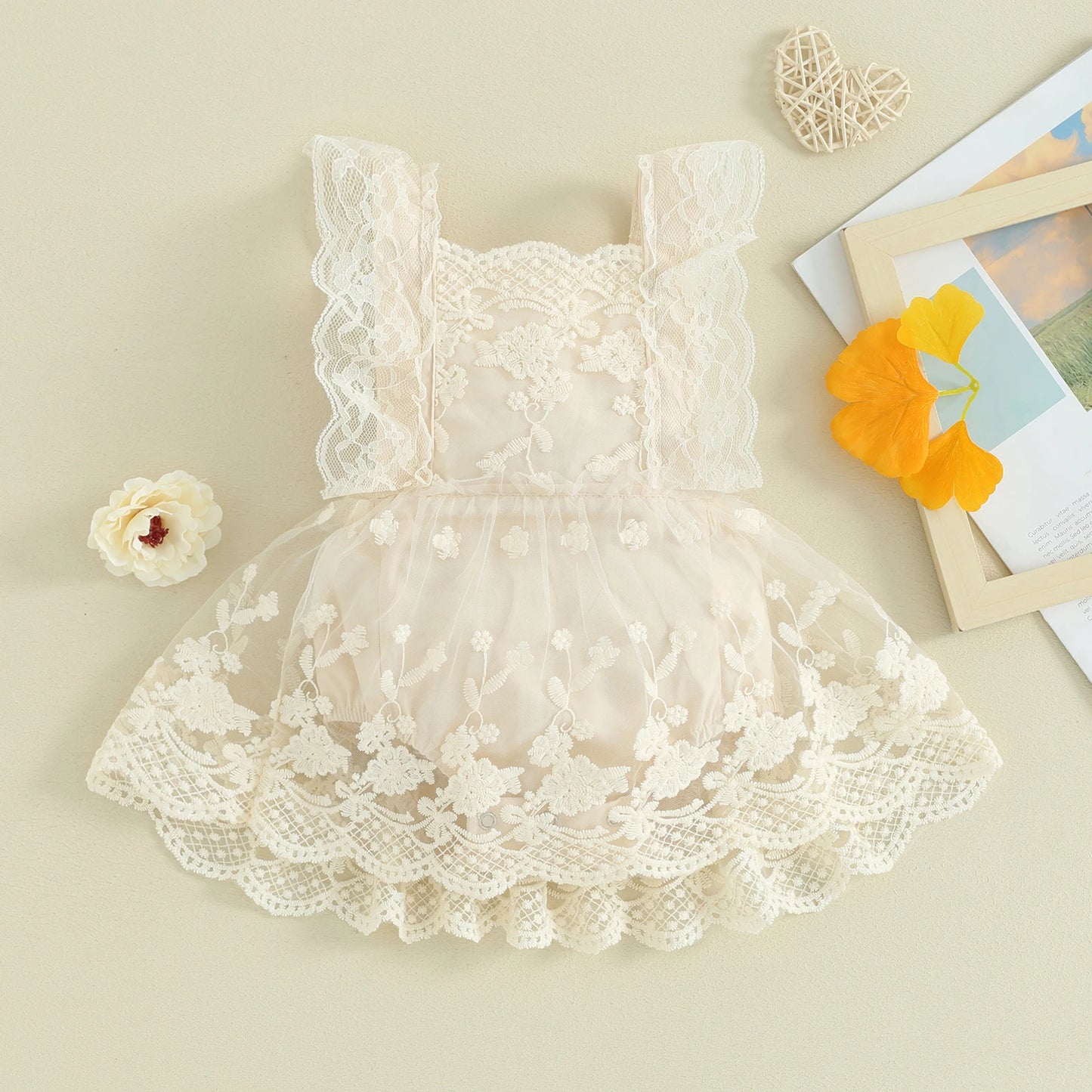 Vestido con body de verano para bebé recién nacido de 0 a 24 meses, coqueto con hombros descubiertos, de encaje y estampado floral, Vestido de Bautizo para bebé niña