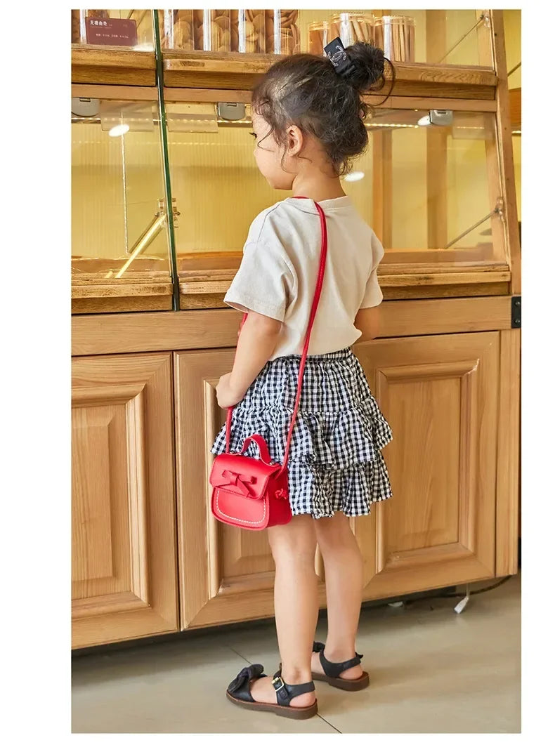 Bolsos de mano de princesa de cuero PU hermosos colores, carteras cruzadas para niñas