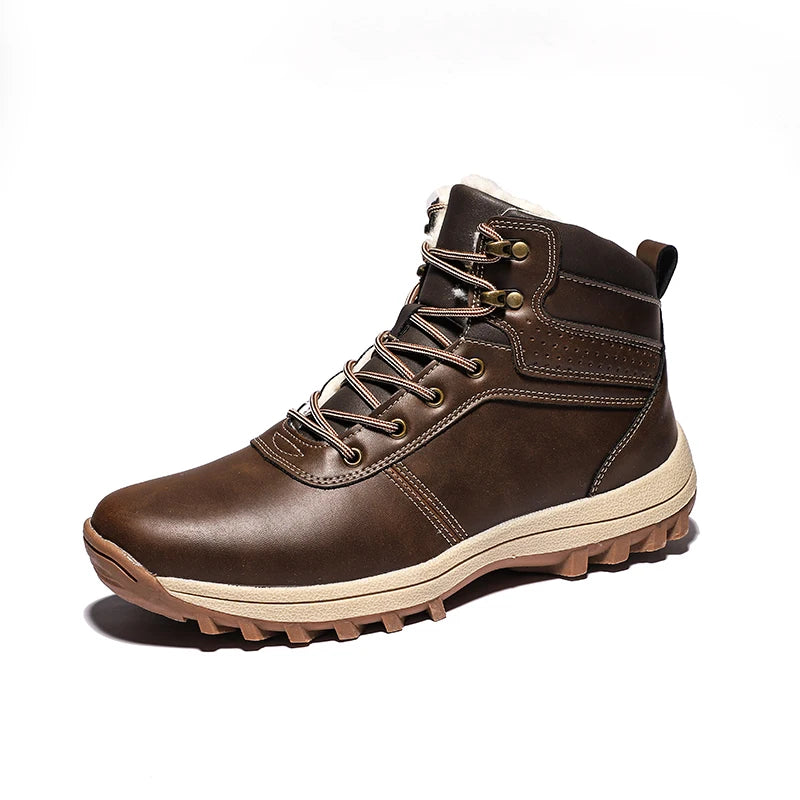 Bota marrón, zapatos de lujo, botas negras de alta calidad, botines de PU para hombre, zapatos de trabajo para hombre, zapatos informales