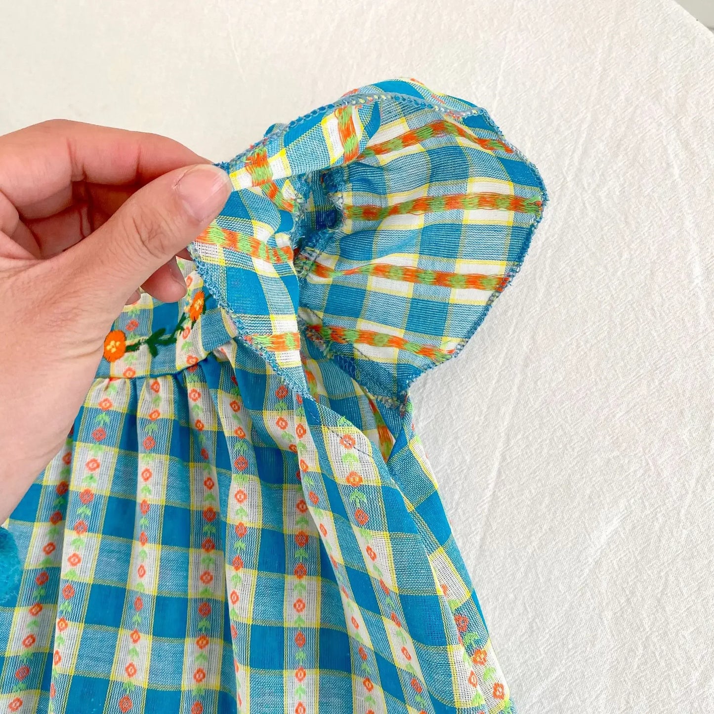 Vestido de estilo coreano para niña, bombacho a cuadros de verano para niña, Ideal para hermanas