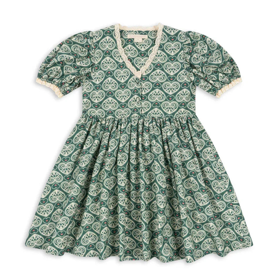 Hermosos vestidos y conjuntos estido Pastoral para niñas, Vestidos con lazo de verano para niñas