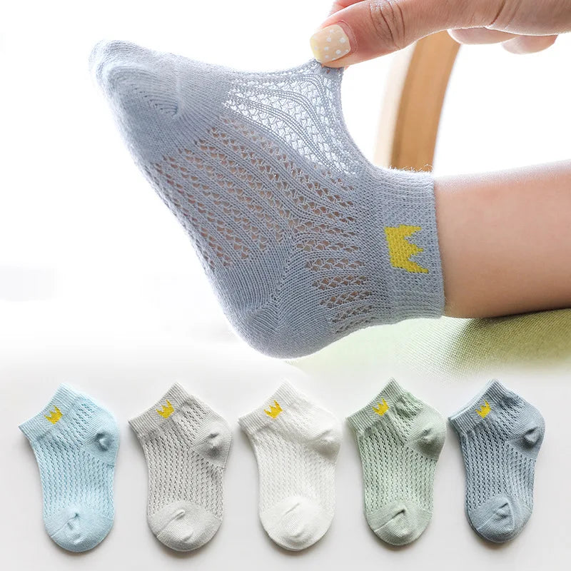 Calcetines de malla ultrafinos de algodón transpirables finos y suaves para bebés y niñas, calcetines para niños de 0 a 6 años