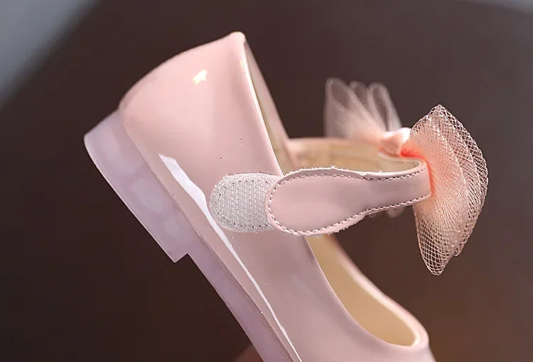 Preciosos zapatos tipo cuero para niñas, suela suave, zapatos de princesa para fiestas y bodas