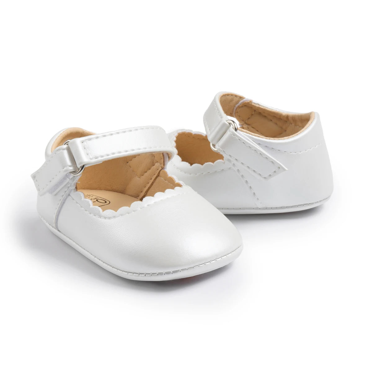 Zapatos de fiesta para bebé niña recién nacida, Zapatos Primeros pasos antideslizante con suela de goma, Zapatos blancos de bautizo para bebé niña