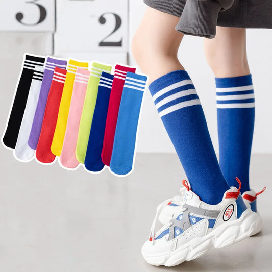 Calcetines para niños, calcetines a rayas para estudiantes, calcetines hasta la pantorrilla para niñas, calcetines de estilo universitario, accesorios de ropa para niños