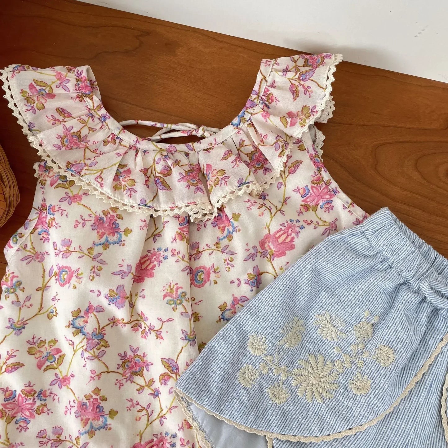 Conjunto boho bordado para niña estilo campestre increíbles combinaciones de colores